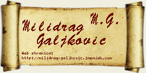 Milidrag Galjković vizit kartica
